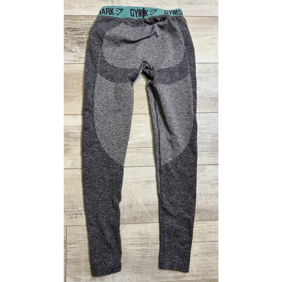 Gymshark Leggings Women's MEDIUM Gray Blue Flex Dry Seamless Full Length Pants - Picture 3 of 6
